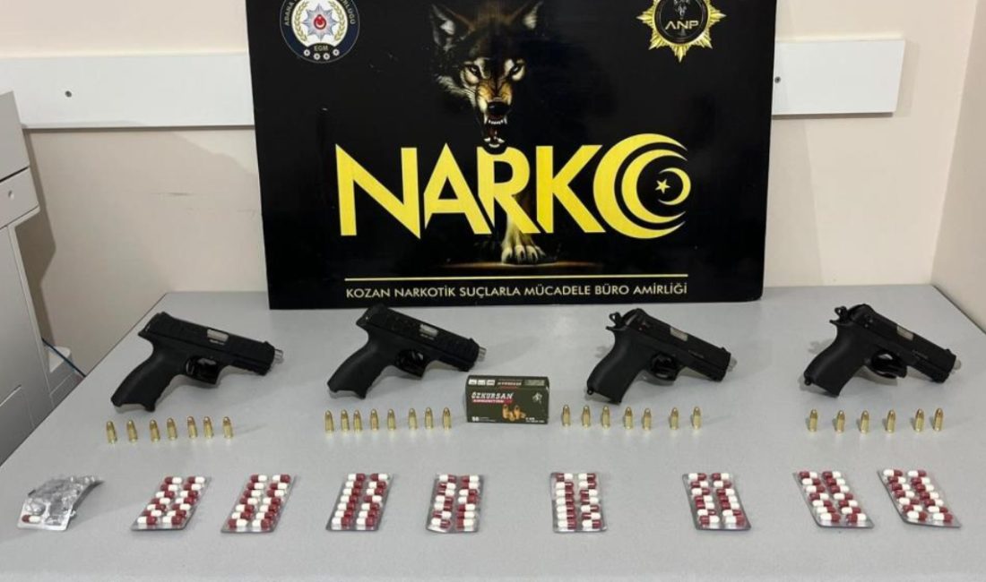 Kozan ilçesinde polisten kaçan araç ihtar ateşiyle durduruldu; 4 kişi
