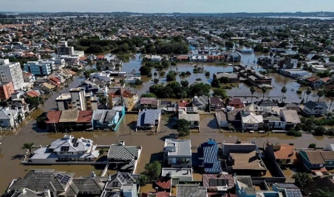 Brezilya'nın güneyindeki Rio Grande do Sul eyaletinde meydana gelen sellerde
