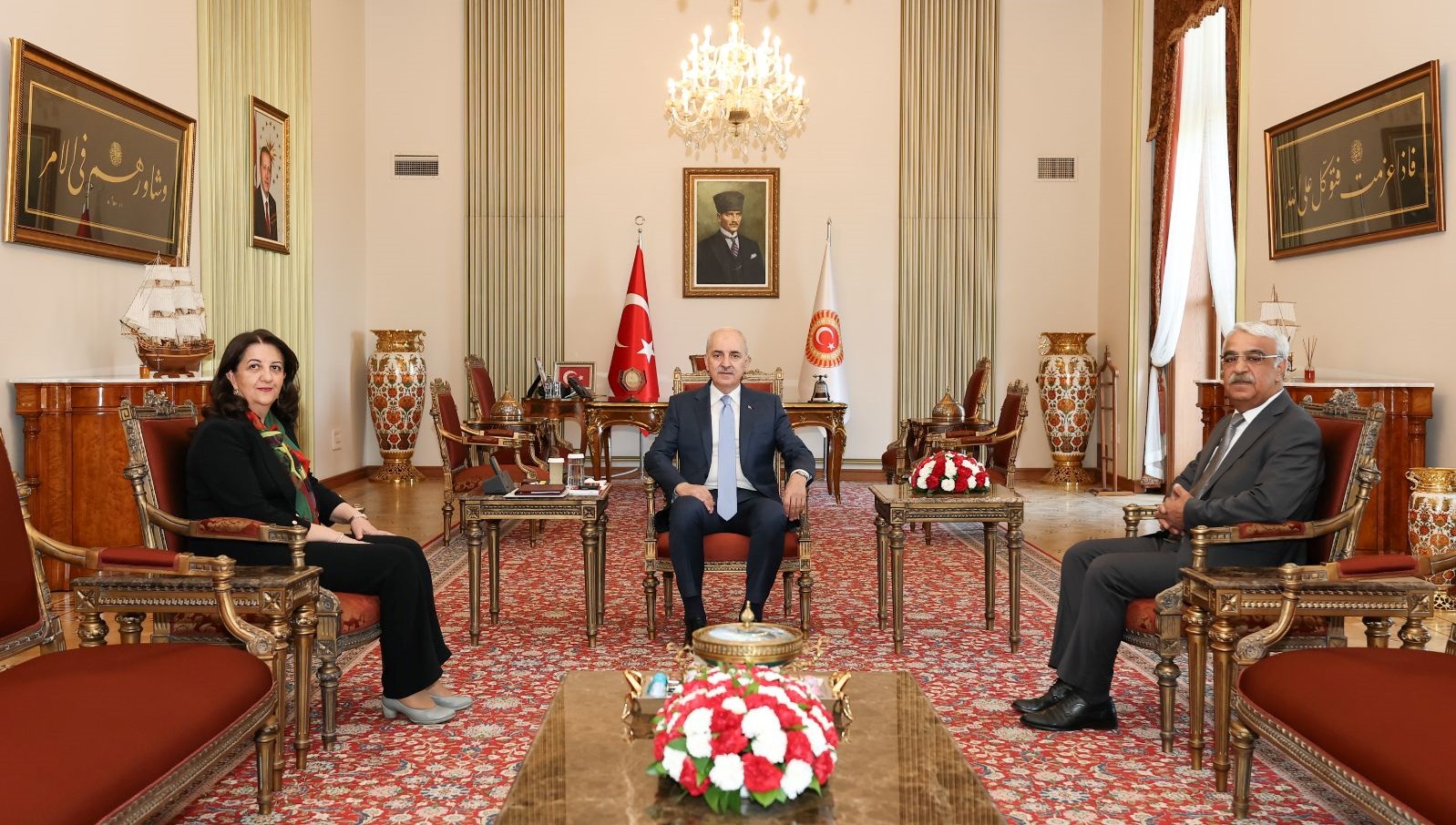 DEM Parti İmralı Heyeti, TBMM Başkanı Numan Kurtulmuş'u ziyaret etti.