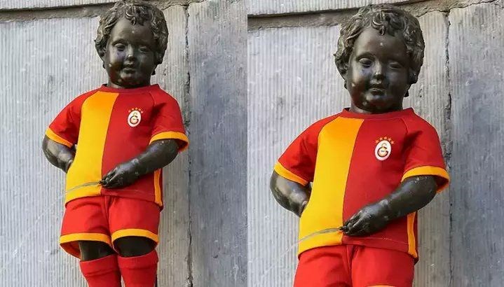 Galatasaray'ın 5 yıldızlı forması, Brüksel'in simgesi Manneken Pis heykeline giydirilecek.