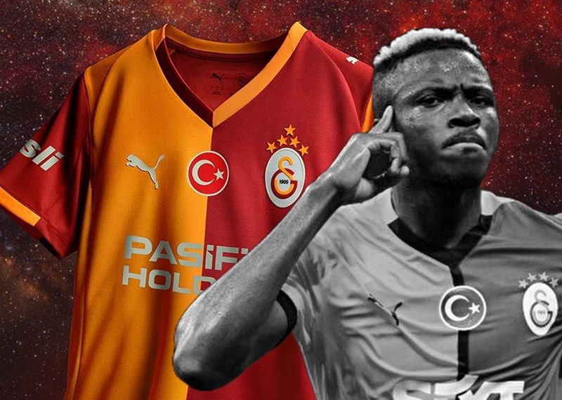 Galatasaray'ın 2025/26 döneminde giyeceği formalar satışa sunulurken, Victor Osimhen detayı