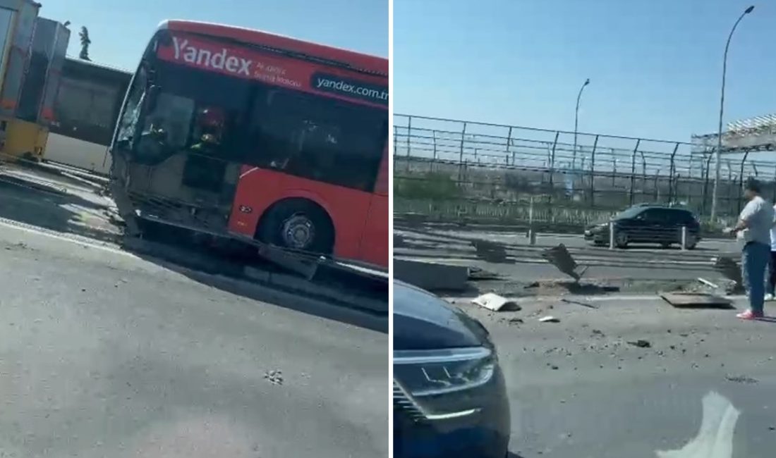 İstanbul'daki Haliç Köprüsü'nde metrobüs kazası meydana geldi. Olay yerine itfaiye,