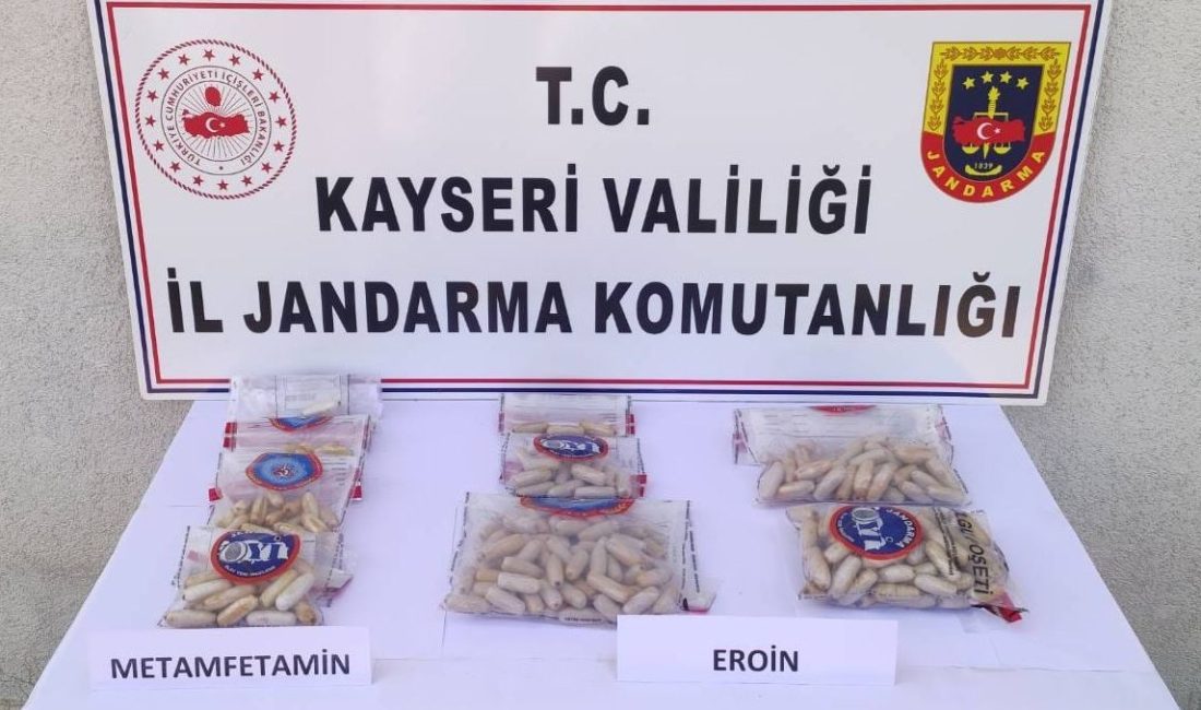 Kayseri'de yabancı asıllı 3 şüphelinin mide ve bağırsaklarında 2 kilo