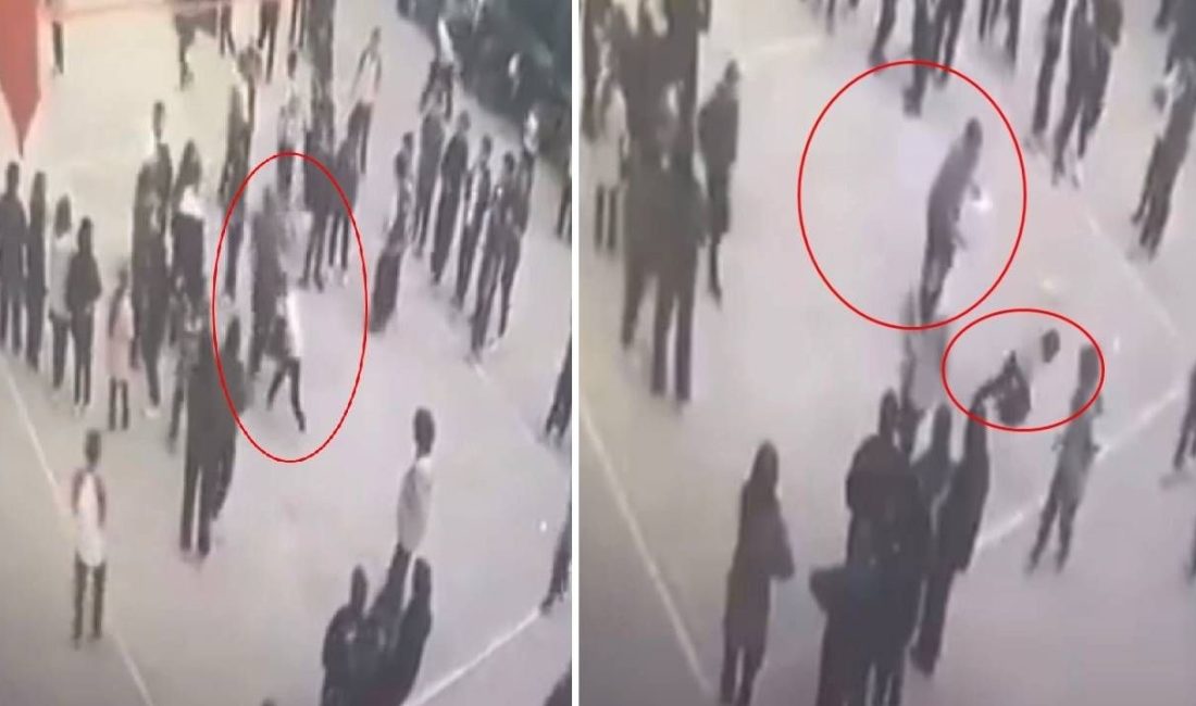 Bursa'da voleybol maçı sonrası şampiyonluk sevinci yaşayan öğrenciyi döven öğretmene
