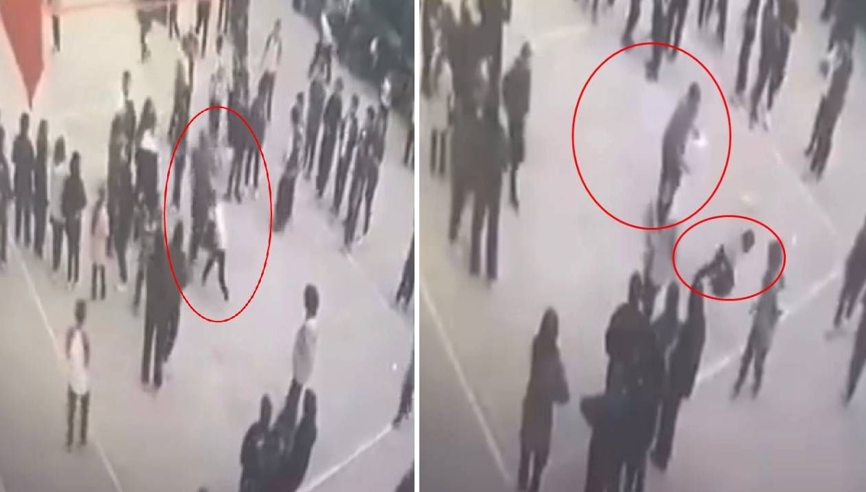 Bursa'da voleybol maçı sonrası şampiyonluk sevinci yaşayan öğrenciyi döven öğretmene