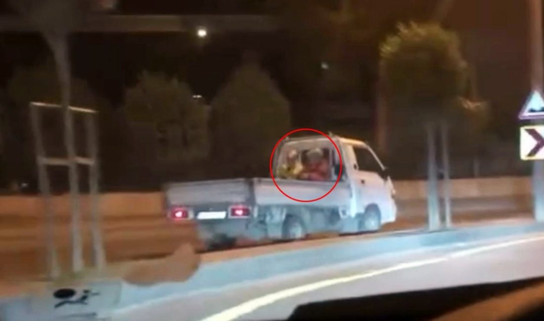 Kentte kaydedilen bir trafik ihlali pes dedirtti. Aksi şeride girerek