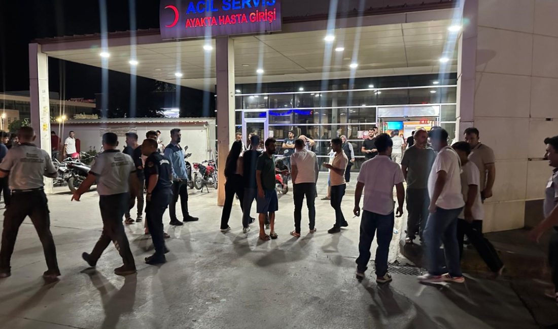 Kentteki Adıyaman Eğitim ve Araştırma Hastanesi önünde, iki küme ortasında