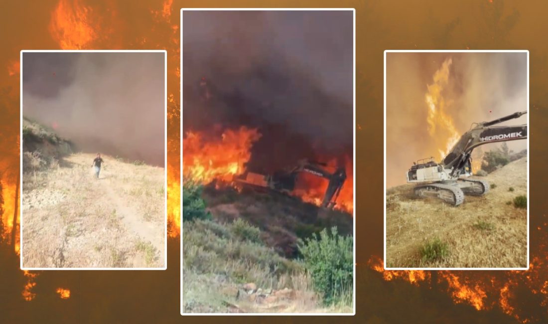 Hatay'daki orman yangınında kapanan yolu açmak isterken alevlerin ortasında kalan