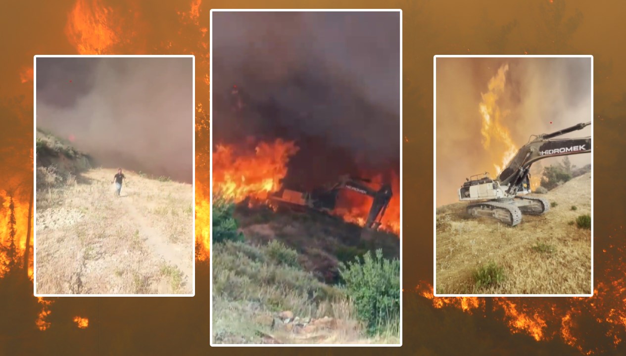 Hatay'daki orman yangınında kapanan yolu açmak isterken alevlerin ortasında kalan