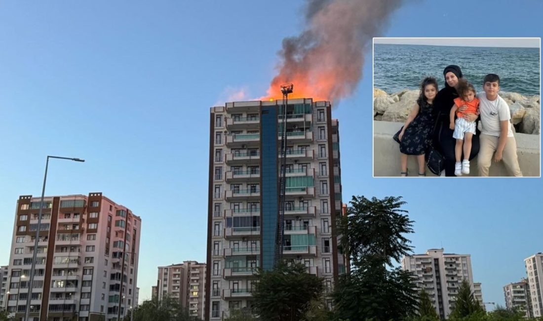 Diyarbakır'da 13 katlı bir apartmanda çıkan, anne ile 3 çocuğunun