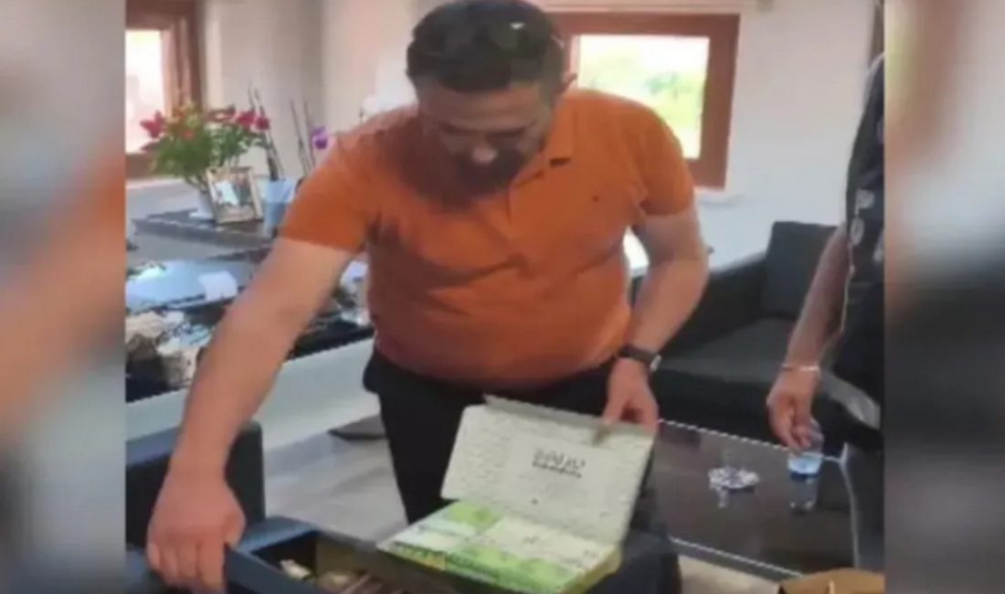 Baklava kutusunda 110 bin euro rüşvet aldığı anlarda suçüstü yakalanan