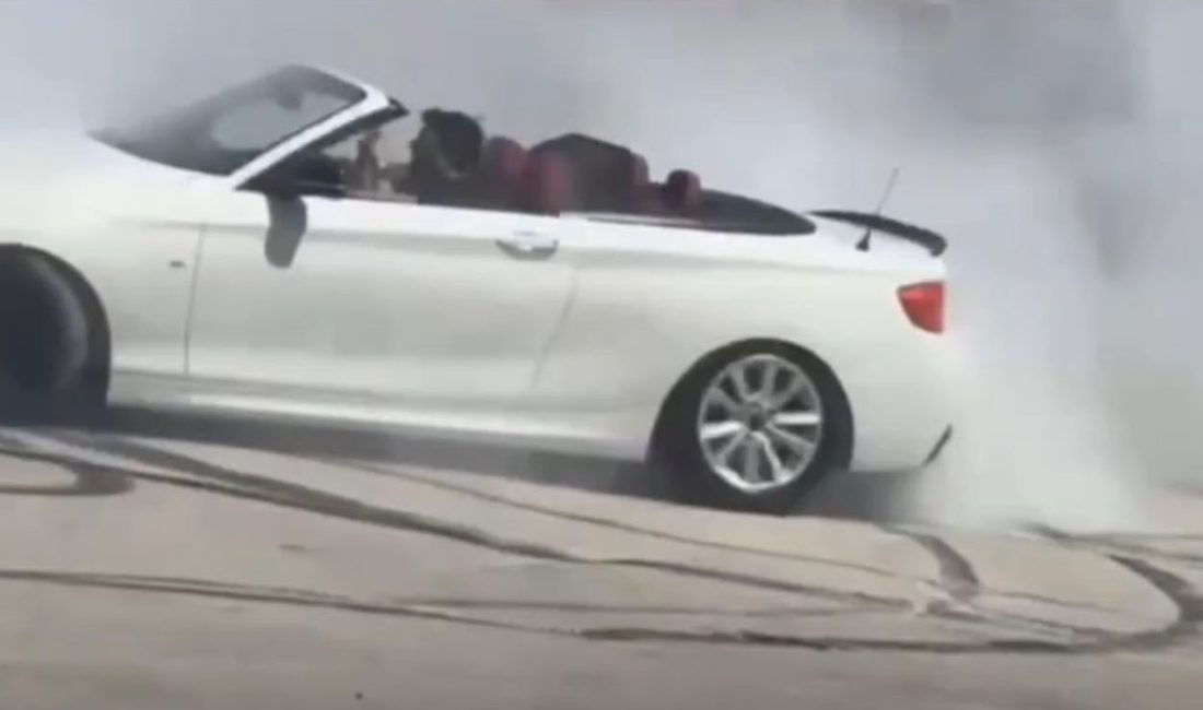 Burdur'da lüks arabasıyla cadde ortasında drift yaparak trafik güvenliğini tehlikeye