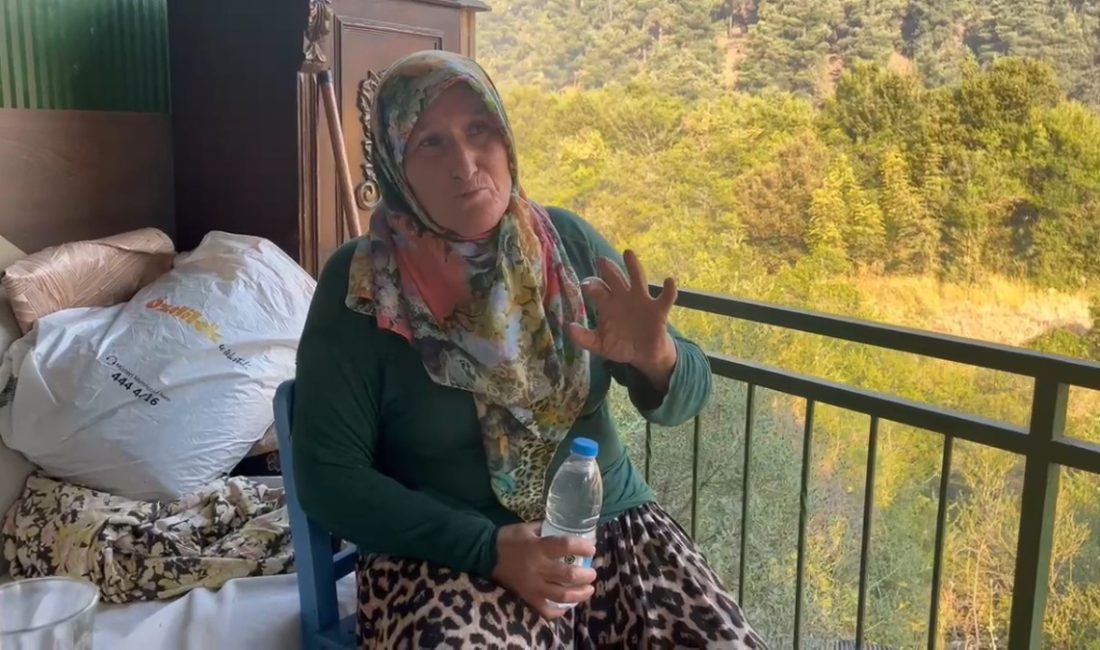 Gürsu ilçesinde çıkan yangına müdahale etmek isterken ortasında kalan bayan,