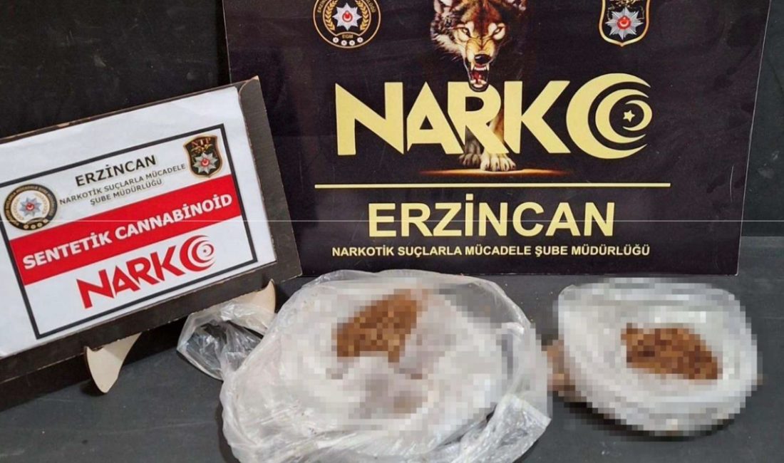 Erzincan’da polisin yaptığı çalışmalarda 56,85 gram bonzai ele geçirilirken, 2
