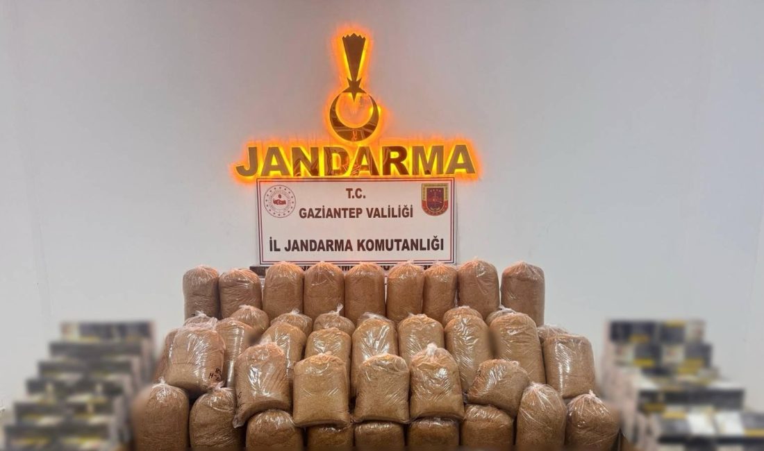 Gaziantep'te jandarma takımlarınca 2 adrese yapılan operasyonda gümrük kaçağı 290
