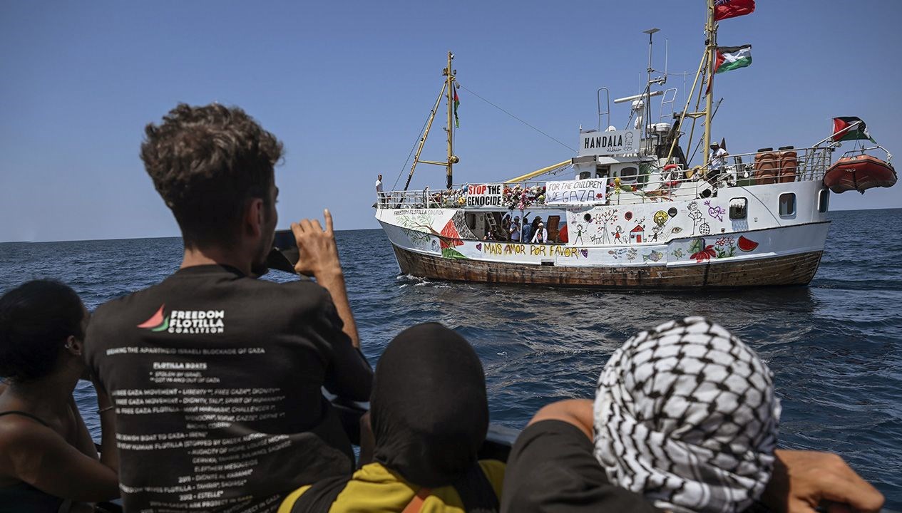 Özgürlük Filosu Koalisyonu'nun Gazze'ye insani yardım ulaştırma emeliyle İtalya'dan yola
