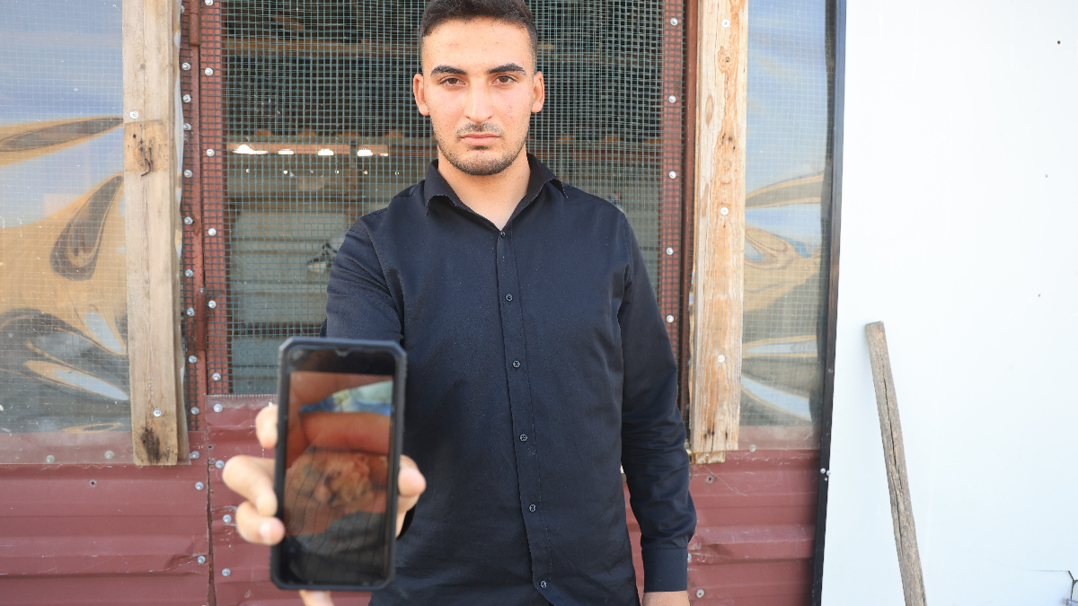Antakya'da, 13 yıldır güvercinleri besleyen Mustafa Toman, güvercin yumurtalarını denetim
