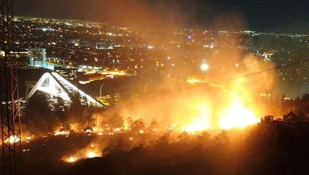 Konya'da havai fişek atarak ağaçlık alanda yangına neden olan üç