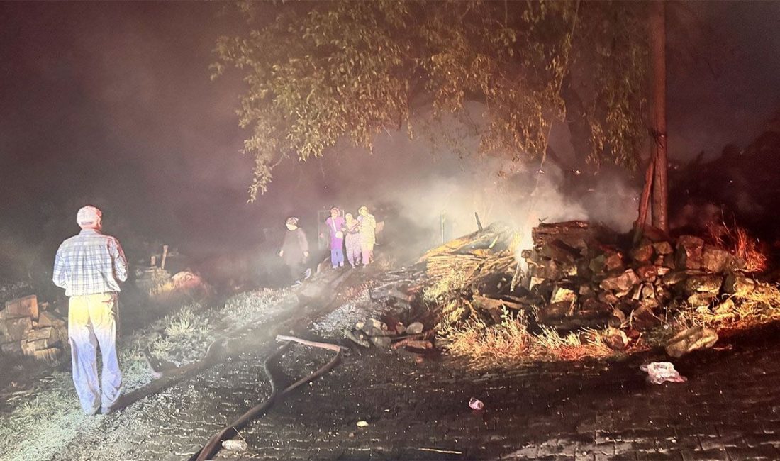 Mudurnu'ya bağlı Çamyurdu köyünde gece yarısı çıkan yangında en az