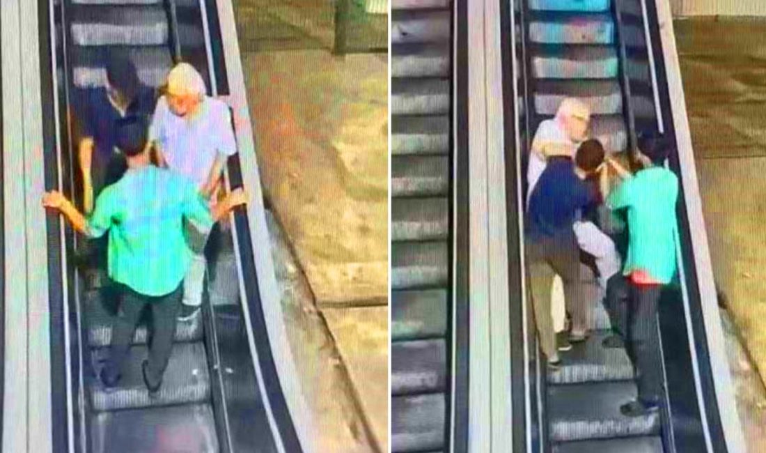 Taksim Metrosu'nda yürüyen merdivenden çıkan bir adam, iki gaspçının amacı