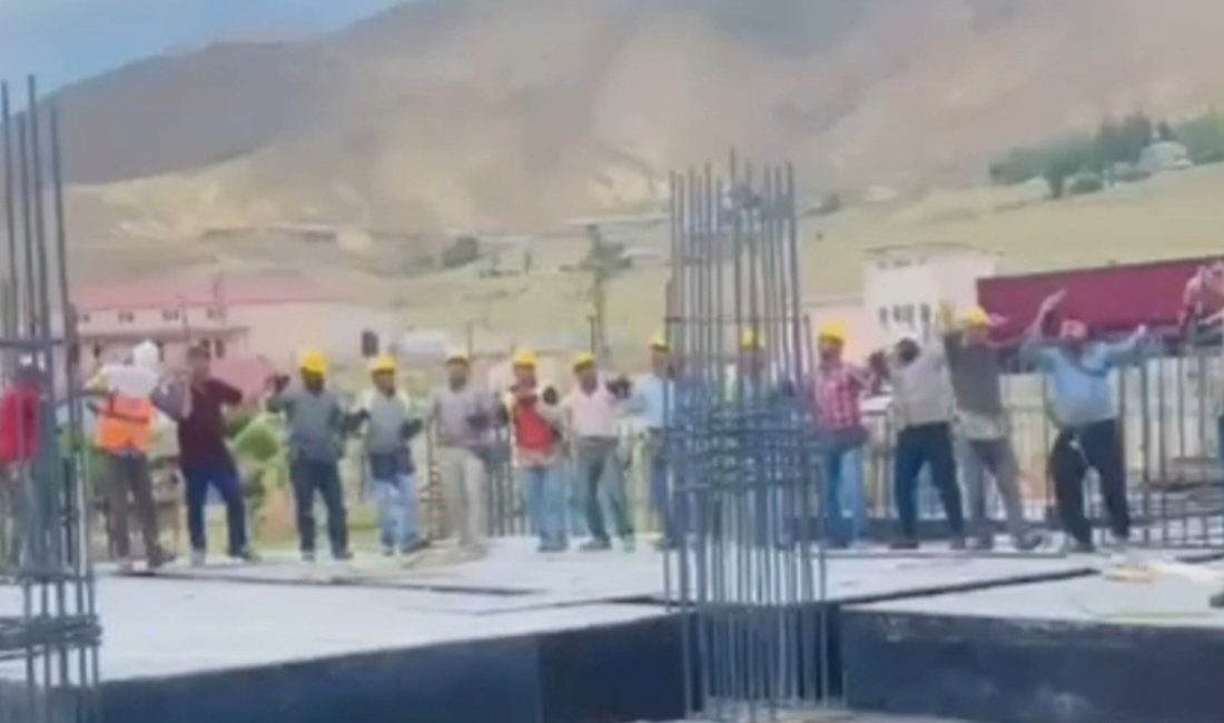 Van'ın Başkale ilçesinde bir hastanenin inşaatında çalışan çalışanların düğün salonundan