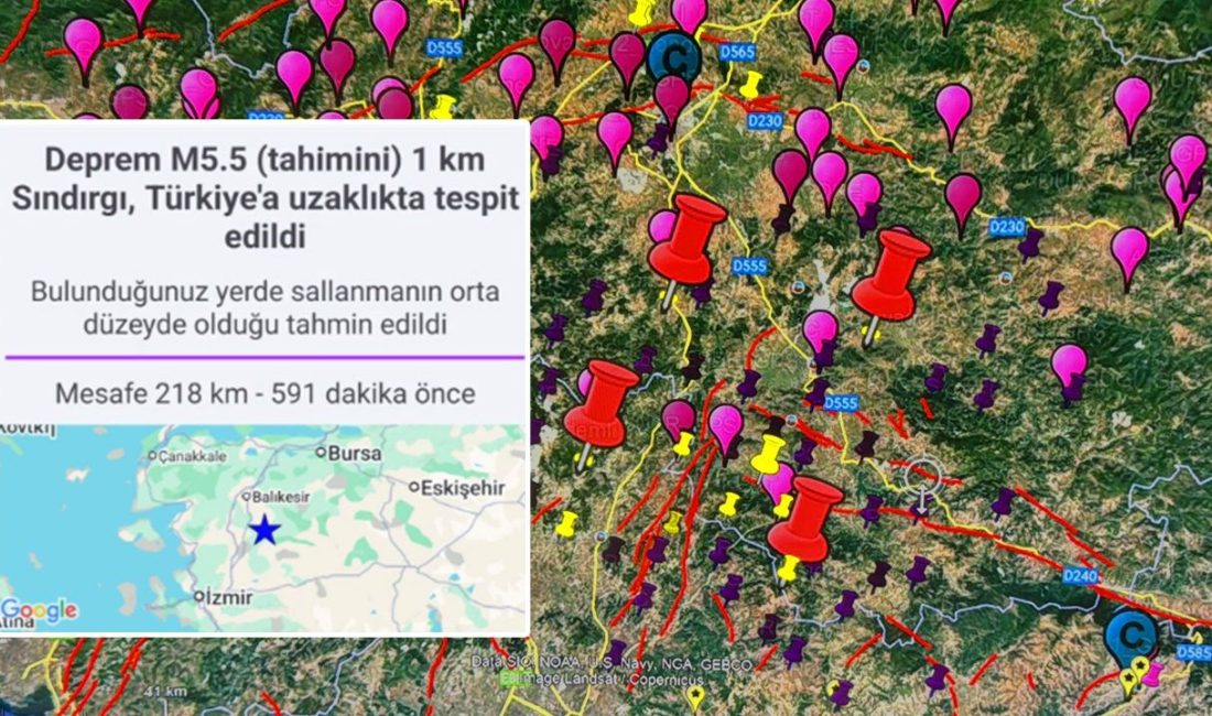 Balıkesir'in Sındırgı ilçesinde gece 01.10'da meydana gelen 4,3 büyüklüğündeki zelzele,