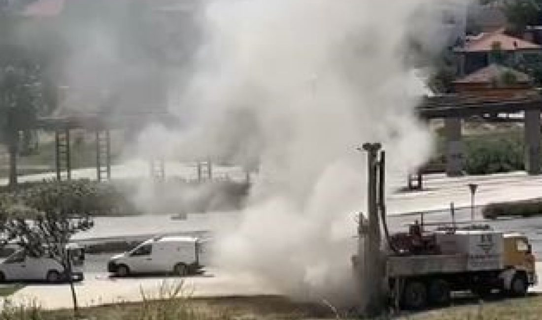 Pamukkale ilçesinde sondaj çalışması esnasında doğalgaz ana boru sınırında patlama