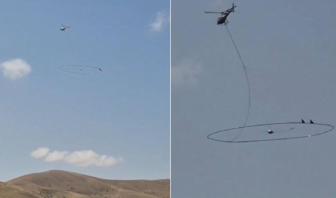 Gümüşhane'de büyük bir halkayla görülen helikopterin sırrı çözüldü. Toplumsal medyada