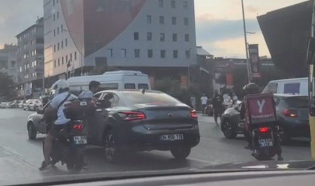 Şişli'de aracından inen bir şoför, trafikte seyir halindeyken kendisini sıkıştıran