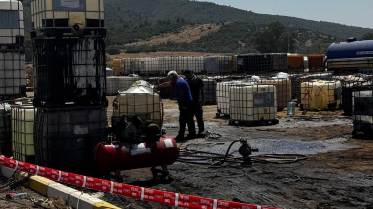 Torbalı ilçesinde kaçak akaryakıt toplama alanında kimyasal hususların yansımaya girmesi