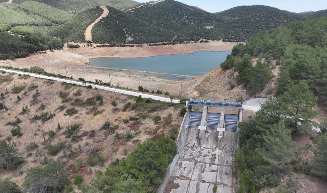 Edirne Kadıköy Barajı'nda su düzeyinin yüzde 1'in altına düşmesi nedeniyle