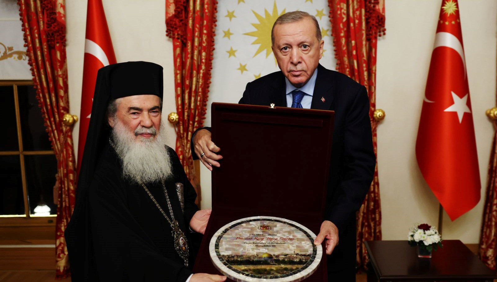 Cumhurbaşkanı Erdoğan, Kudüs Rum Ortodoks Kilisesi Patriği 3’üncü Teofilos’u İstanbul’da