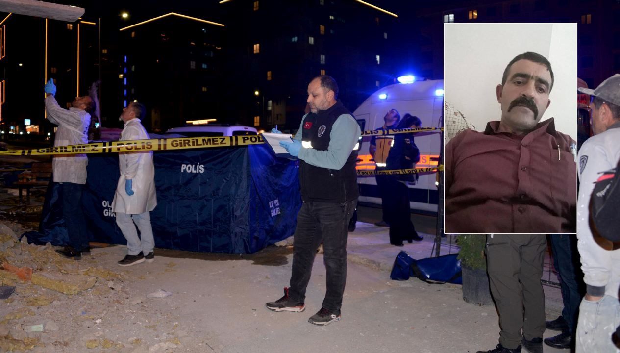 Erzurum'da bir binanın dış cephe sıvasını yapan Lokman Koçak, iskelenin