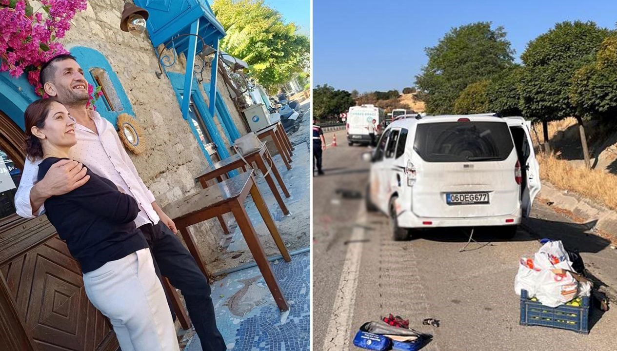 Manisa'nın Kula ilçesinde araçlarının patlayan lastiğini değiştiren çifte kamyonet çarptı. Çarpmanın