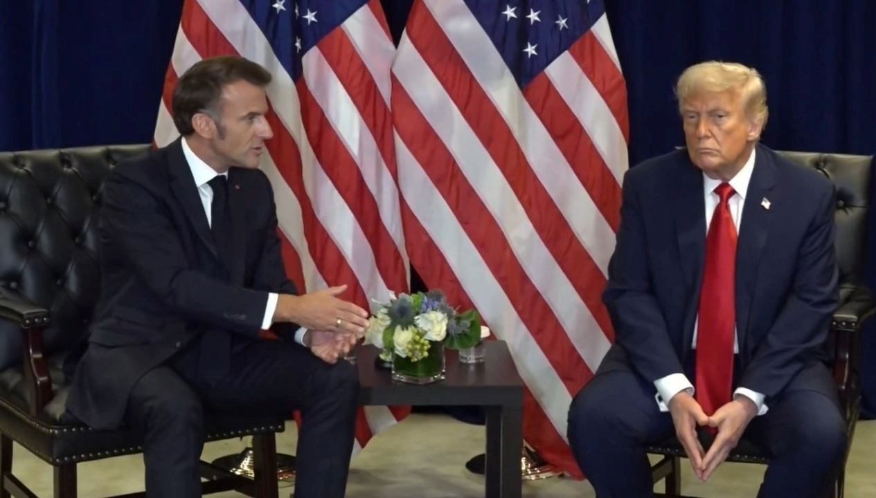 Fransa Cumhurbaşkanı Macron ile ABD Başkanı Trump, BM'de yaptıkları görüşmede