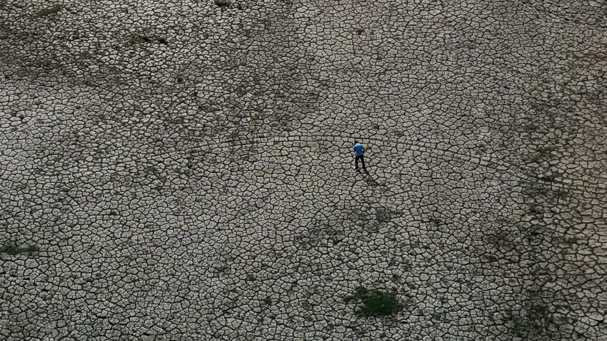 Yağışların yetersiz kalmasıyla su seviyesi düşen Seyhan Baraj Gölü’nde, kuraklığın