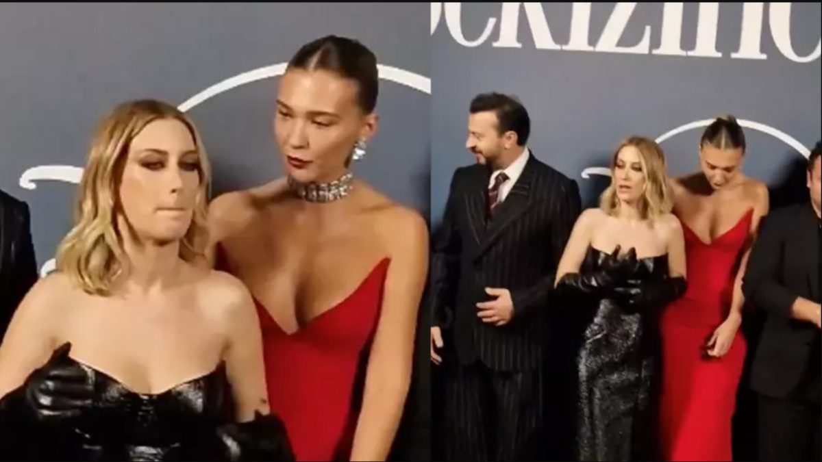 Sekizinci Aile dizisinin galasında Hazal Kaya ve Melisa Döngel arasında