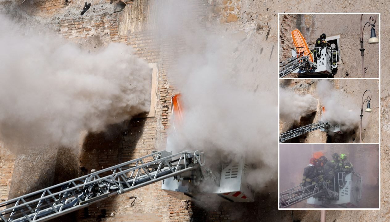 Roma’da, restorasyon çalışmaları devam eden Torre dei Conti adlı tarihi