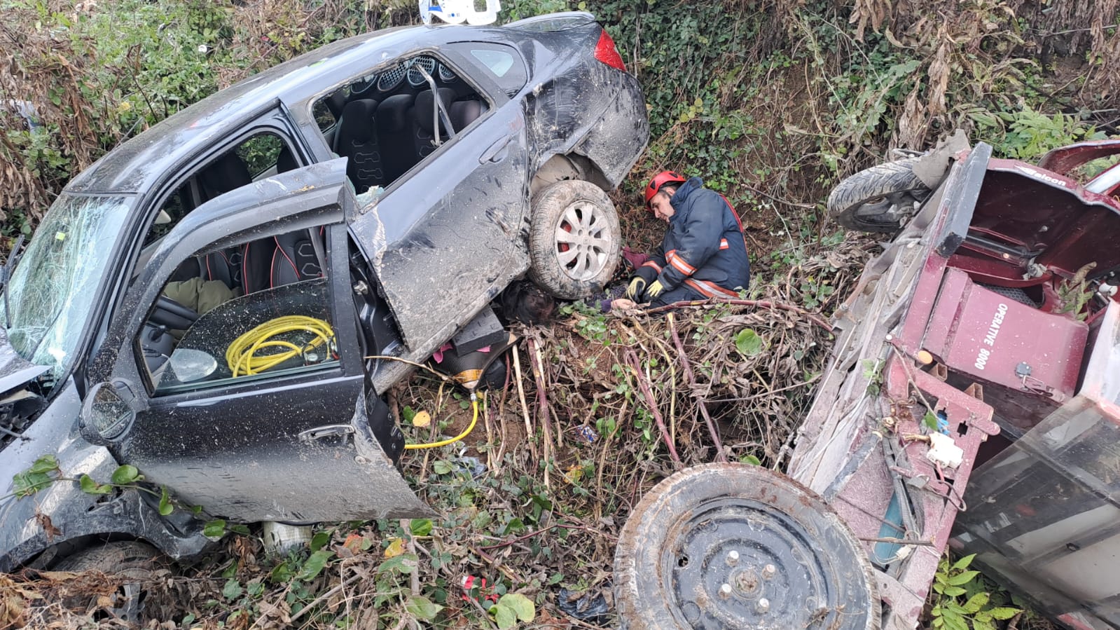 Ordu'da otomobille çarpışan 3 tekerlekli motosikletin sürücüsü Mustafa Akkuş ile