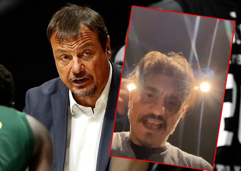 Başantrenörlüğünü Ergin Ataman'ın yaptığı Panathinaikos'un başkanı Dimitris Giannakopoulos, Aris karşısında