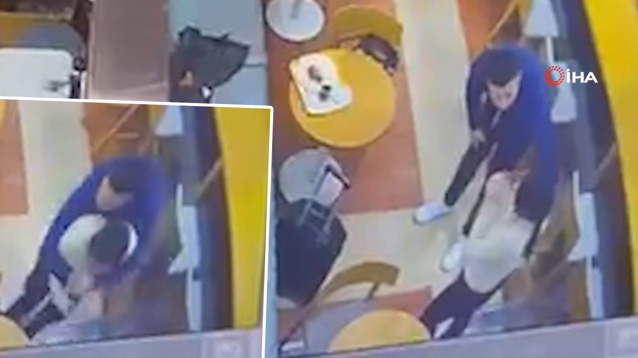 İstanbul Havalimanı'ndaki bir restoranda yemek yiyen yolcu, nefes borusuna yemek