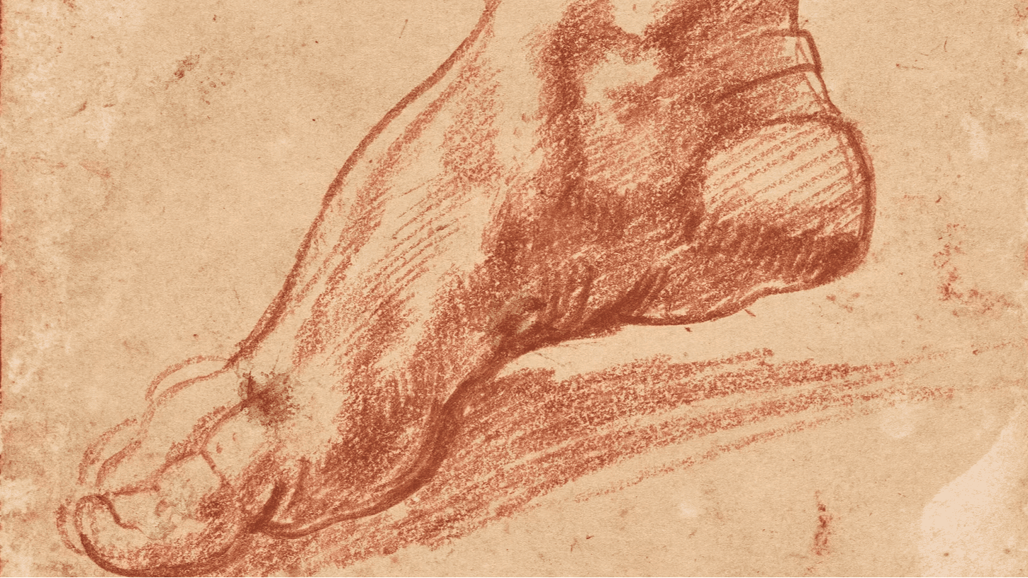 Avuç içi büyüklüğündeki bir ayak çizimi, Michelangelo’ya ait olduğu belirlendikten