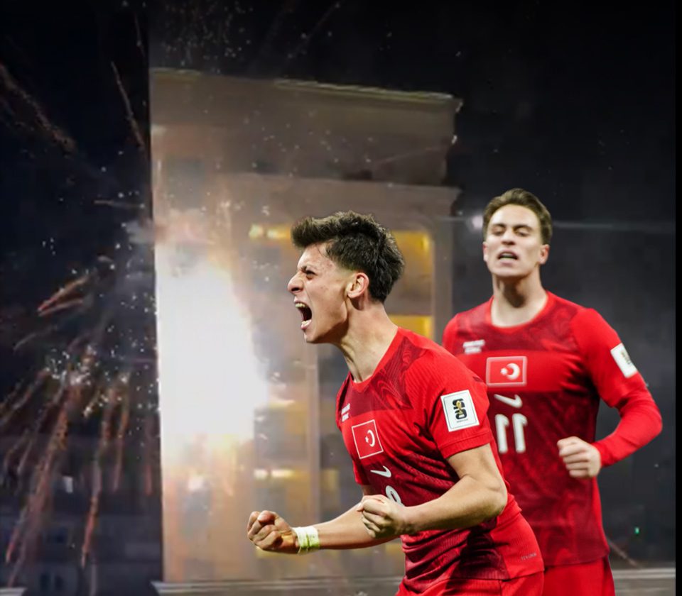 Kosova'da A Milli Futbol Takımı'nın kaldığı otelin yakınında havai fişek