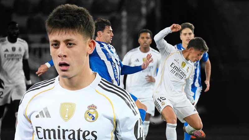 Kariyerine Real Madrid'de devam eden Arda Güler 68 metreden attığı