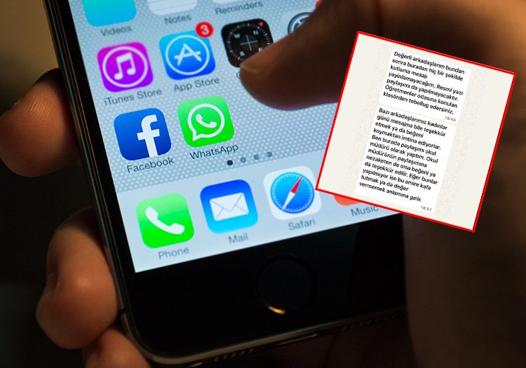 WhatsApp grubundaki paylaşıma emoji ile karşılık vermeyen 4 kadın öğretmen