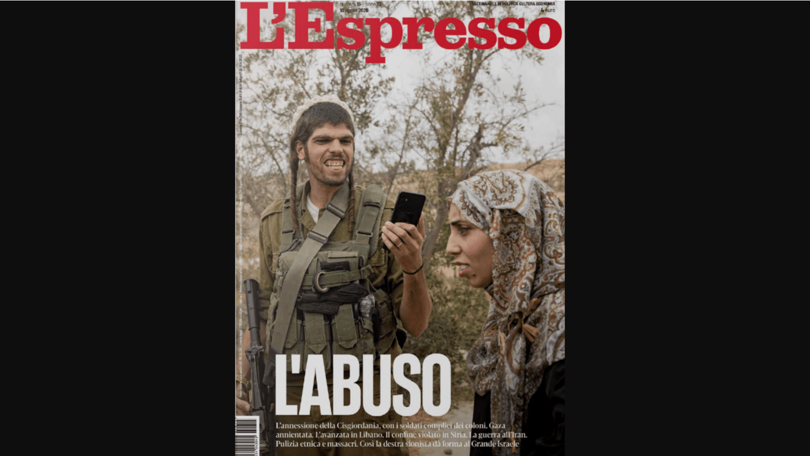 İtalyan L'Espresso dergisinin "istismar" başlığı attığı son sayısında dikkat çeken