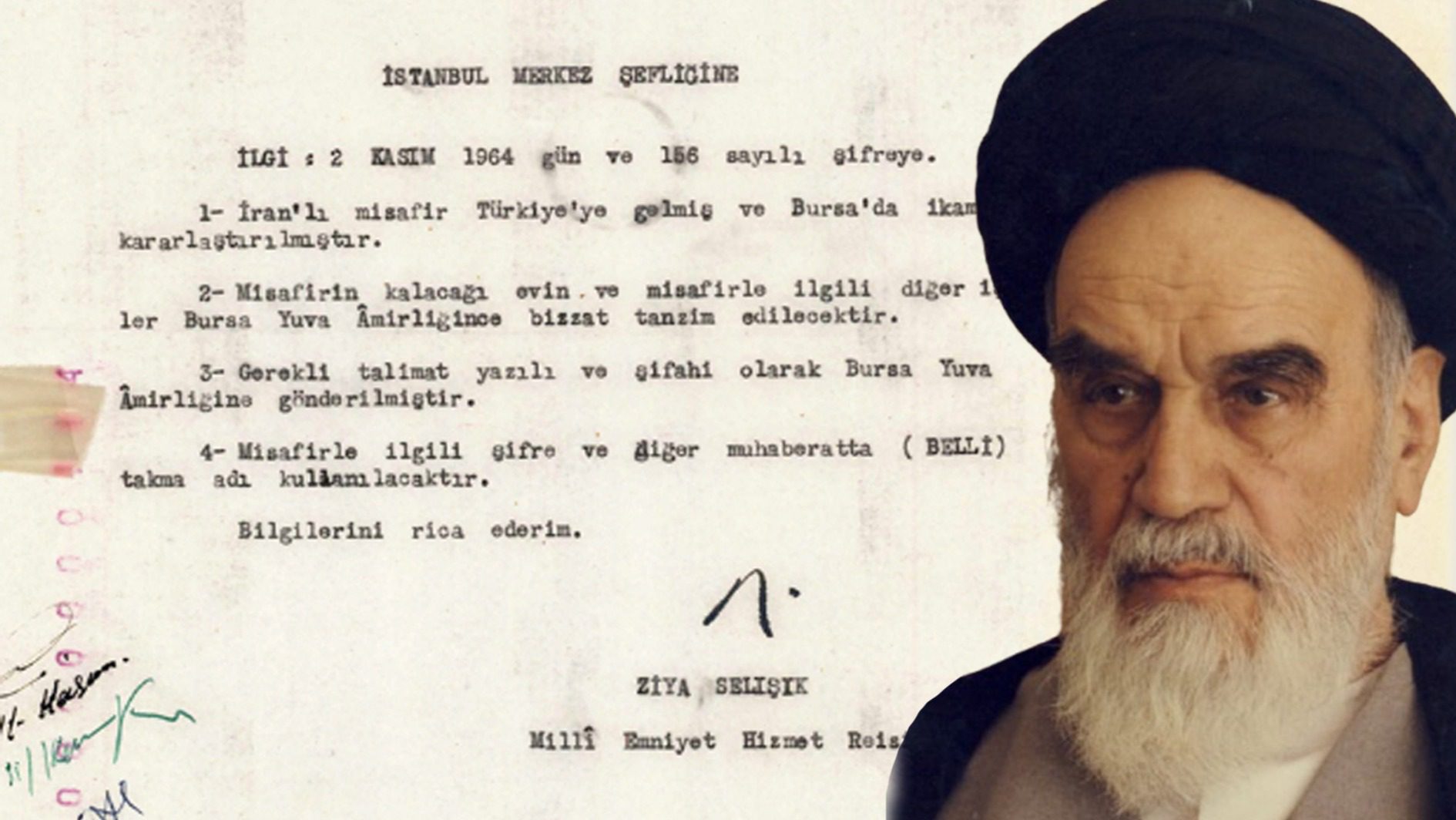 Milli İstihbarat Teşkilatı (MİT), İran Devrimi'nin lideri Humeyni'nin Türkiye'de kaldığı