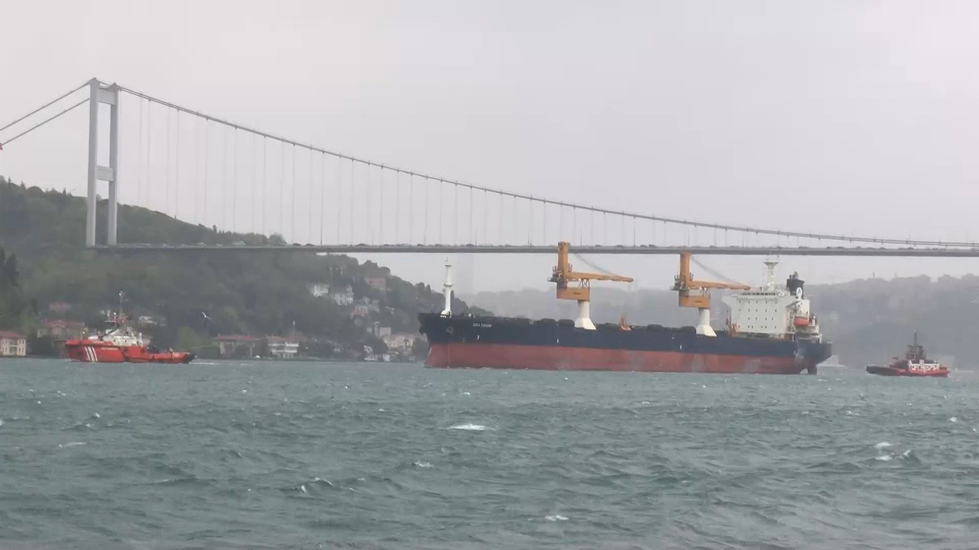 İstanbul Boğazı geçişi sırasında makine arızası yapan Panama bayraklı kuru
