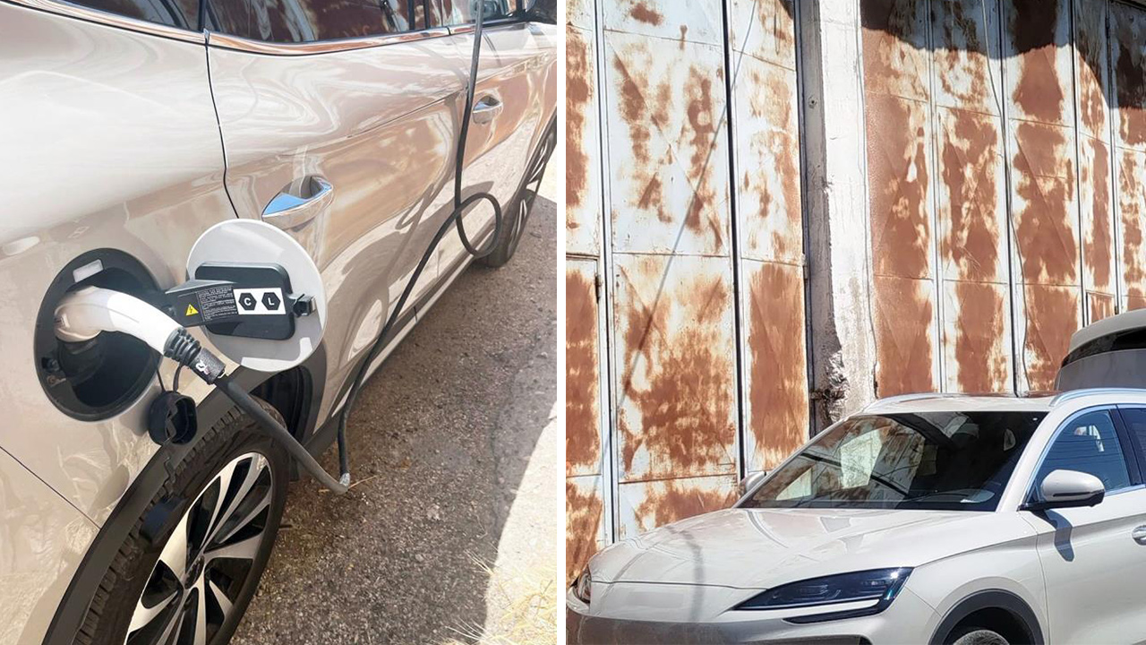 Şanlıurfa'da elektrik dağıtım şirketi ekipleri bir otomobilin kaçak elektrikle şarj