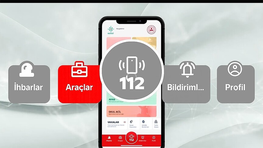 İçişleri Bakanı Mustafa Çiftçi, HAYAT 112 Acil mobil uygulamasının bir